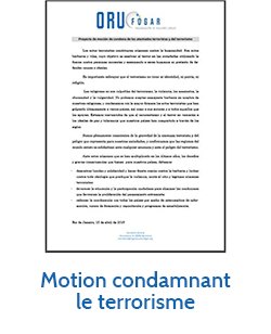 Motion condamnant le terrorisme